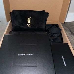 YSL KATE SMALL REVERSIBLE BAG IN SUEDE